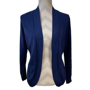 Verve Ami Open Cardigan Size Small Blue Elastic Fitted Waist Knit